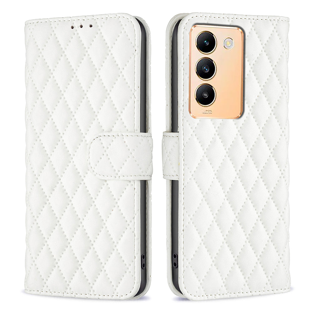 BINFEN COLOR BF Style-14 For vivo Y200e 5G Case PU Leather Imprinted Rhombus Phone Cover BINFEN COLOR BF Style-14 For vivo Y200e 5G Case PU Leather Imprinted Rhombus Phone Cover